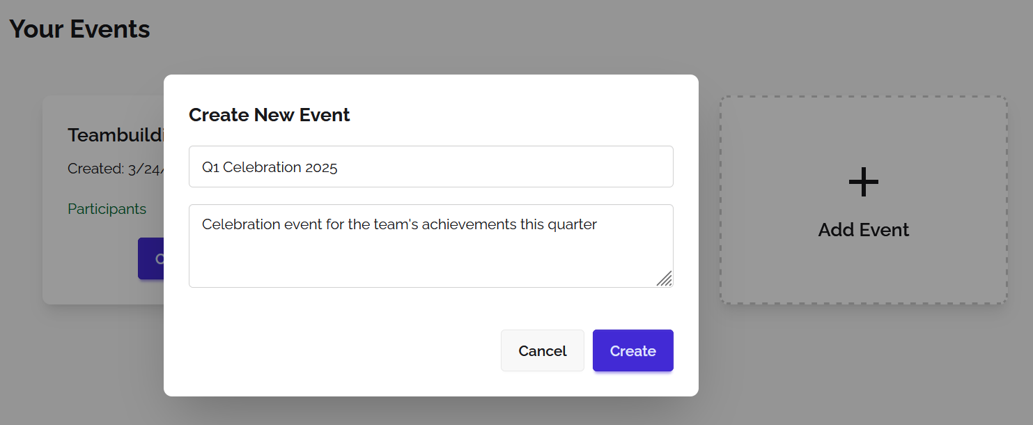 Simple Event Creation