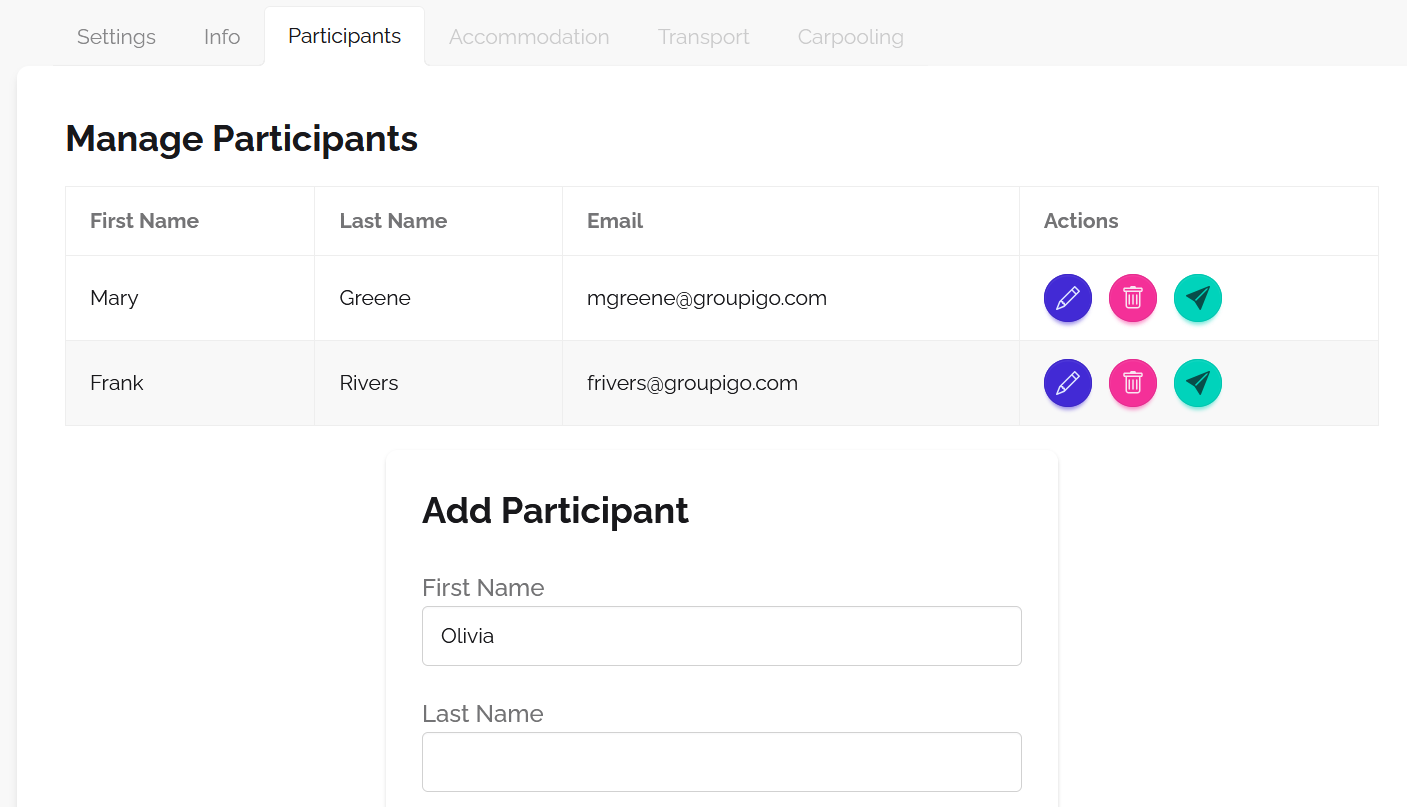 Participant Management