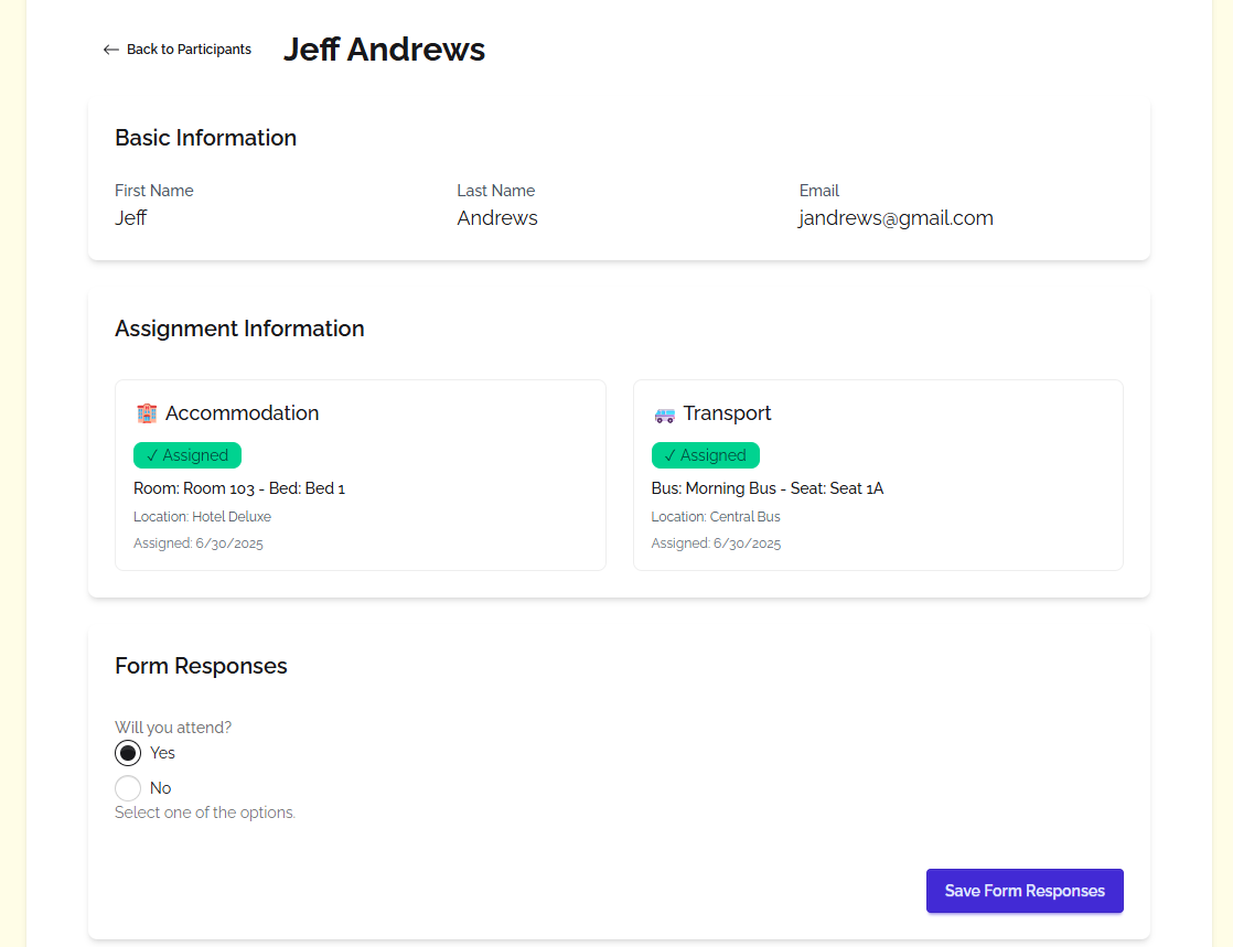 Participant details